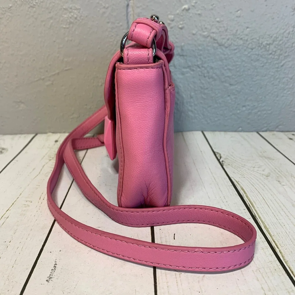 Vince Camuto Pink Leather Geometric Clasp Crossbody Bag Small Shoulder Purse